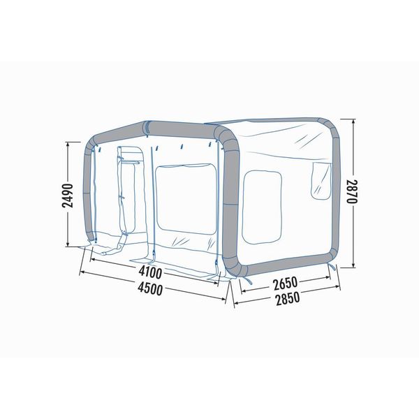 nafukovací predstan GT Home Van 450 cm, zelený