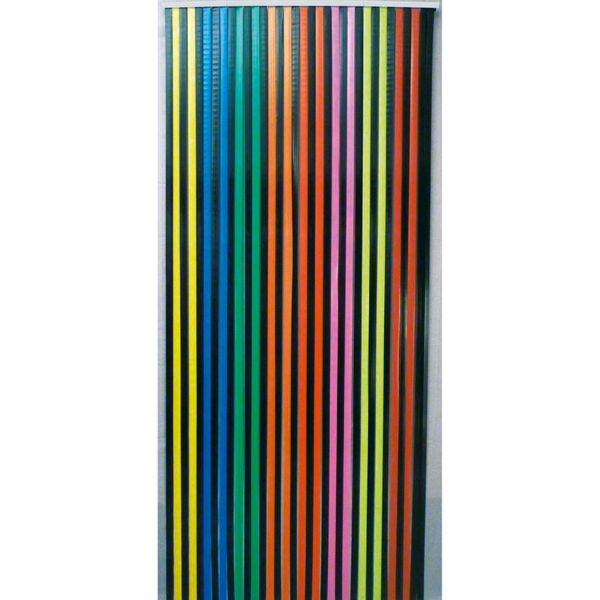 Záves pásikový do dverí, 90x200 cm. Viacfarebná s čiernou 
