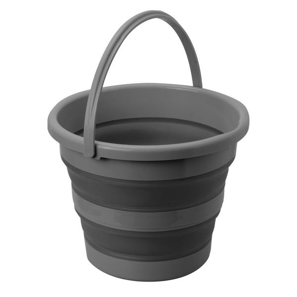 Skladacie vedro, sivá / čierna, 10 l
