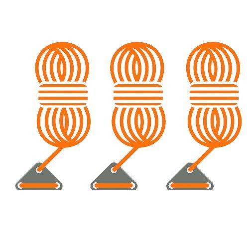 3 dielne španovacie lanko oranžové