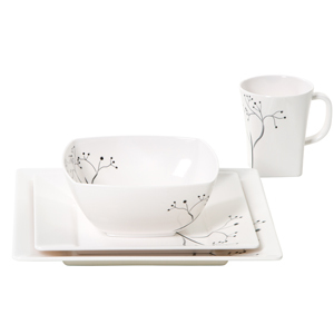 Melamínová sada riadu Quadrato Black Pearl