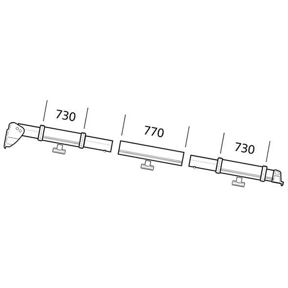 Upínací profil Rezidencia / panoráma Thule, 2,5 m, doľava