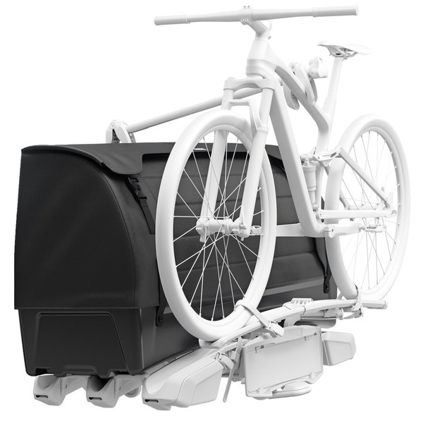 Držiak bicyklov na nosič bicyklov Thule EasyFold 3 3 bicykle so zadným boxom Thule Onto 2