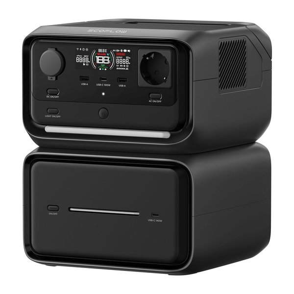 Prenosná elektráreň EcoFlow RIVER 3 Max Plus s prídavnou batériou, 858Wh