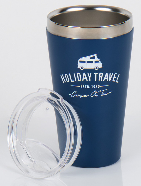 Nerezový vákuový hrnček s vrchnákom - HOLIDAY TRAVEL, 450 ml
