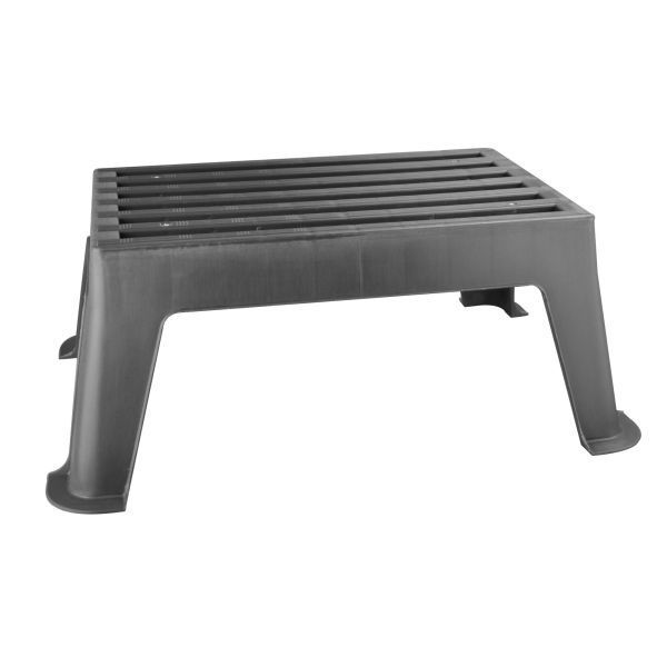 Nástupný schodík plastový sivý