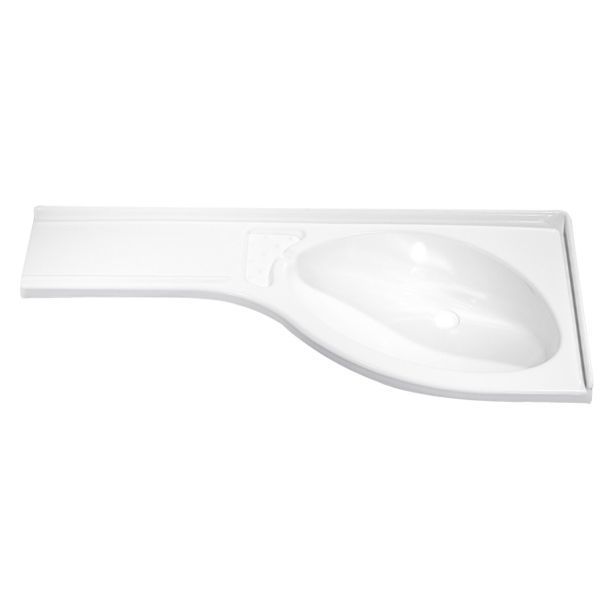 Rohové umývadlo biele Comet ľavé š 840 x v 160 x h 375 mm