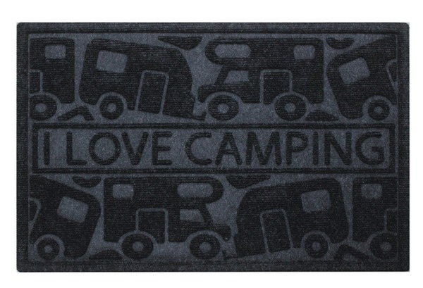 Rohožka I love Camping tmavá