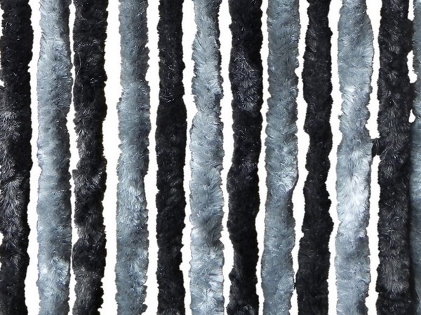 Záves do dverí karavanu 56 x 175 cm sivo-čierno-strieborný