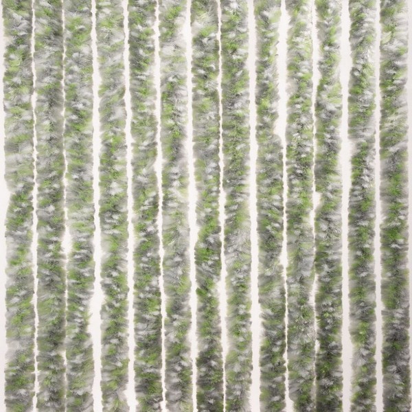 Záves do dverí predstanu / balkónu  100 x 205 cm bielo-sivo-zelená 
