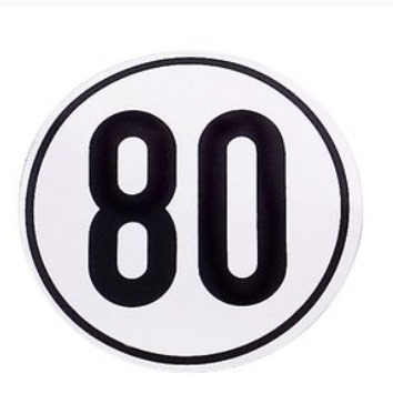 Nálepky rýchlostný limit 80