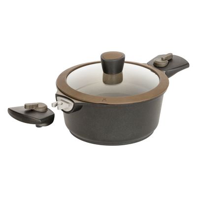 Hliníkový hrniec s odnímateľnou rukoväťou