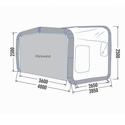 Nafukovací predstan GT Home Van 400 cm, zelený
