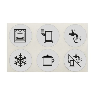 Sada nálepiek pre jednocestné a viac cestné plynové ventily