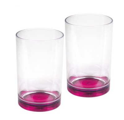 Poháre s ružovým dnom