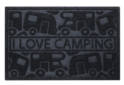 Rohožka I love Camping tmavá