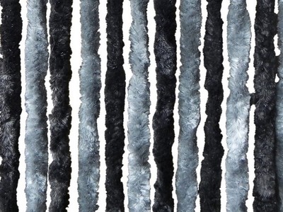 Záves do dverí predstanu / balkónu  100 x 205 cm sivo-čierno-strieborný