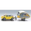 Model autíčka VW Beetle Cabrio s karavanom